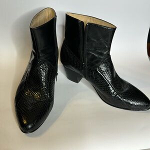 Pre-Worn Giorgio Bautini Genuine Snakeskin and Leather Boots Size 10 Mens
